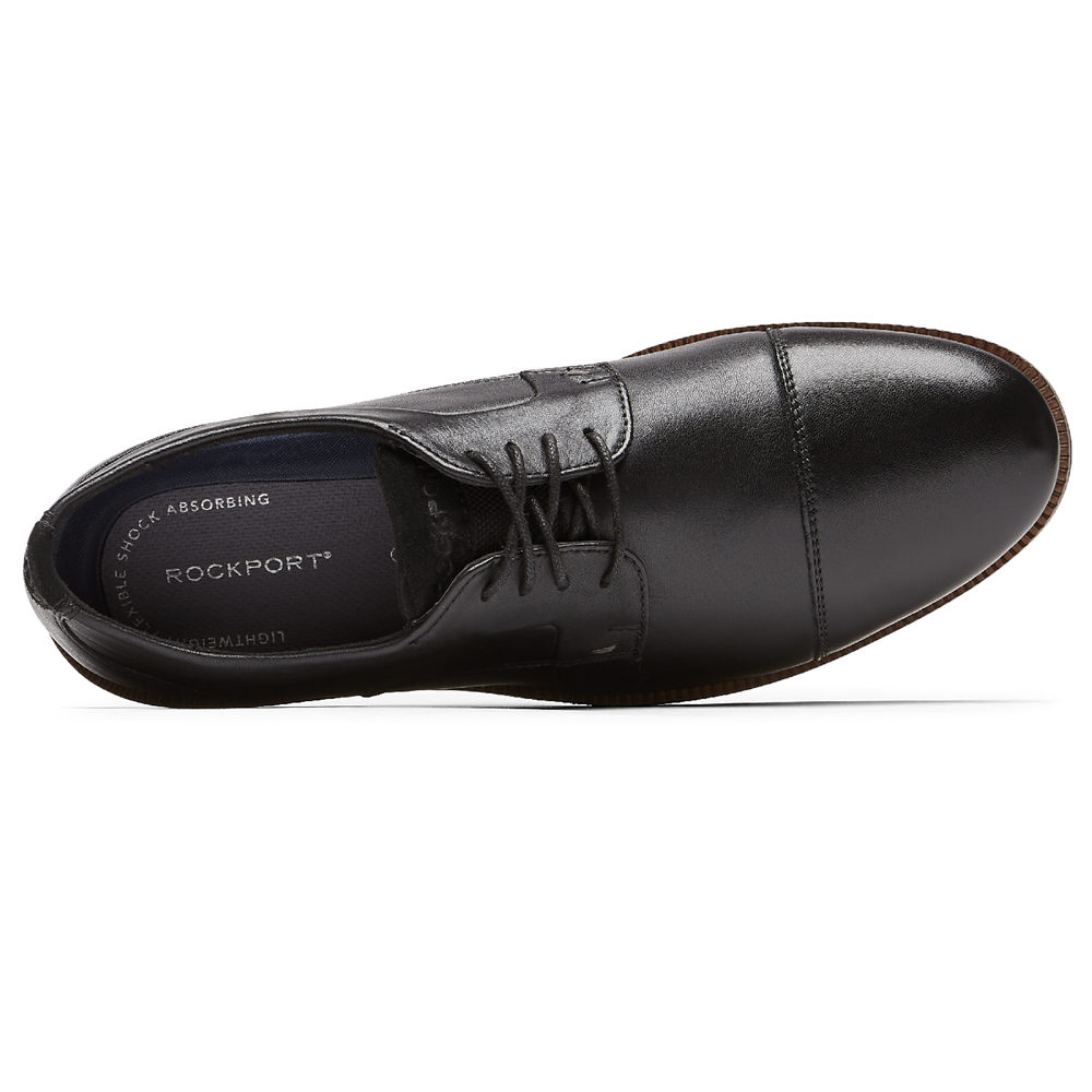 Rockport Singapore Mens Oxfords - Sharp & Ready 2 Cap Toe Black - FQ0641297